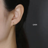 925 Silver 18K Round Hoop Earrings Women Jewelry