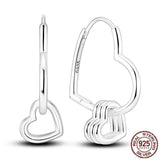 925 Silver Hoop Earrings Heart Moon Star Zircon Fine Earring Jewelry