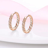 925 Silver CZ Hoop Earrings Heart Geometric Design