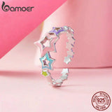 Rainbow Heart Hoop Earrings, 925 Silver Dainty Candy Jewelry