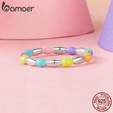 Rainbow Heart Hoop Earrings, 925 Silver Dainty Candy Jewelry