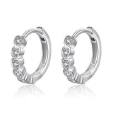TrustDavis 925 Silver Sweet Heart CZ Hoop Earrings Wedding Party
