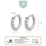 TrustDavis 925 Silver Sweet Heart CZ Hoop Earrings Wedding Party