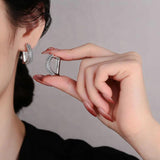 Sterling Silver Moissanite Letter D Hoop Earring For Women