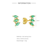 925 Silver Dopamine Zircon Dangle Earrings Fresh Summer Ear Studs for Women