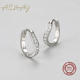 925 Sterling Silver Clear CZ Hoop Earrings For Women Wedding