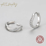 925 Sterling Silver Clear CZ Hoop Earrings For Women Wedding