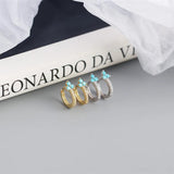 925 Silver Flower Hoop Earrings - 5 Colors, Zircon for Women