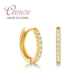 925 Silver Cubic Zirconia Hoop Earrings For Women Girls