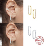 925 Silver Cubic Zirconia Hoop Earrings For Women Girls
