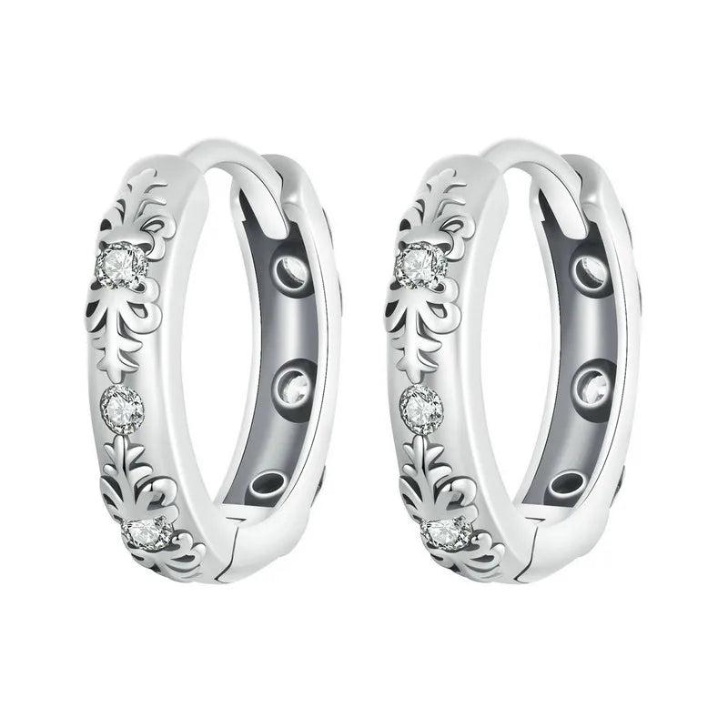 925 Sterling Silver Filigree Hoop Earrings for Women