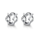925 Silver Cross Hoop Earrings Women Punk Jewelry
