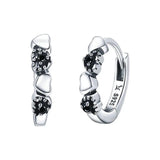 925 Silver Heart to Heart Hoop Earrings for Women Gift SCE445