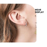 925 Silver Heart to Heart Hoop Earrings for Women Gift SCE445