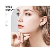 925 Silver Heart to Heart Hoop Earrings for Women Gift SCE445
