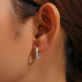 925 Silver Cross Hoop Earrings, Minimalist Wedding Party Jewelry