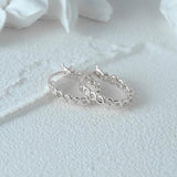 925 Silver Cross Hoop Earrings, Minimalist Wedding Party Jewelry