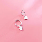 925 Silver Star Heart Pentagram Cross Hoop Earrings for Women