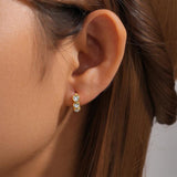 925 Silver Heart Zircon Hoop Earrings 18k Fine Jewelry