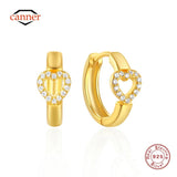 925 Silver Geometric Heart Earrings 18K Jewelry Gift