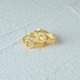 925 Silver Geometric Heart Earrings 18K Jewelry Gift