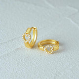 925 Silver Geometric Heart Earrings 18K Jewelry Gift