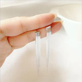 BF CLUB 925 Silver Earrings Women Allergy-Free Long Tassel Party Christmas Gift