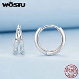 925 Silver Zircon Double Layer Circle Hoop Earrings