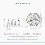 925 Silver Zircon Double Layer Circle Hoop Earrings