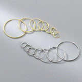 925 Sterling Silver Circle Hoop Earrings for Women Multi-Size 10-60mm