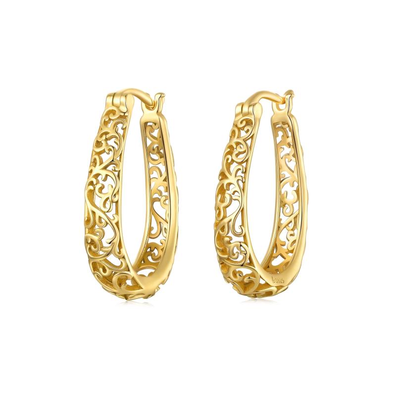 Vintage 925 Sterling Silver Snake Hoop Earrings Wedding Jewelry