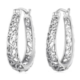 Vintage 925 Sterling Silver Snake Hoop Earrings Wedding Jewelry