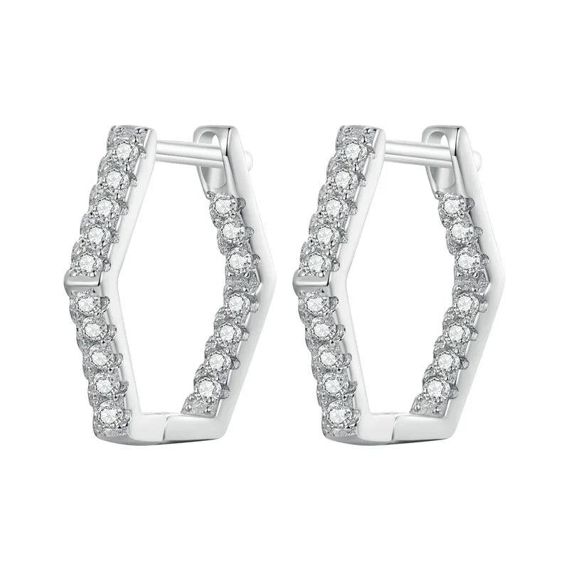 925 Silver Zircon Hoop Earrings for Women BSE917