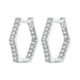 925 Silver Zircon Hoop Earrings for Women BSE917