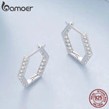 925 Silver Zircon Hoop Earrings for Women BSE917