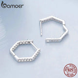 925 Silver Zircon Hoop Earrings for Women BSE917