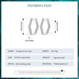 925 Silver Zircon Hoop Earrings for Women BSE917