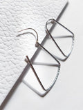 S925 Silver Trapezoidal Lines Hoops Earrings for Daily & Parties