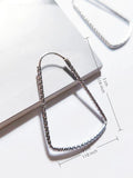 S925 Silver Trapezoidal Lines Hoops Earrings for Daily & Parties
