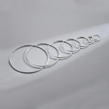 925 Silver Large Hoop Earrings for Women Geometric Jewelry