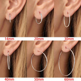 925 Silver Large Hoop Earrings for Women Geometric Jewelry
