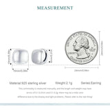 925 Silver Punk Square Hoop Earrings for Women