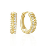 925 Silver Double Layer Zircons Hoop Earrings Ins Earrings Fine Jewelry