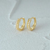 925 Silver Double Layer Zircons Hoop Earrings Ins Earrings Fine Jewelry