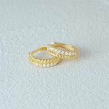 925 Silver Double Layer Zircons Hoop Earrings Ins Earrings Fine Jewelry