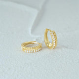 925 Silver Double Layer Zircons Hoop Earrings Ins Earrings Fine Jewelry