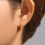 925 Silver Double Layer Zircons Hoop Earrings Ins Earrings Fine Jewelry