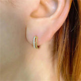 925 Silver Double Layer Zircons Hoop Earrings Ins Earrings Fine Jewelry