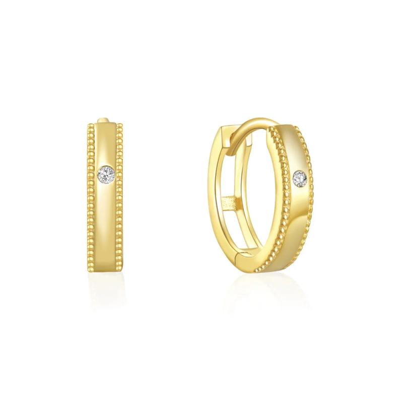 925 Silver Square Circle Hoop Earrings For Women