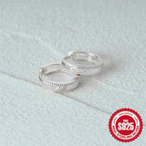 925 Silver Square Circle Hoop Earrings For Women